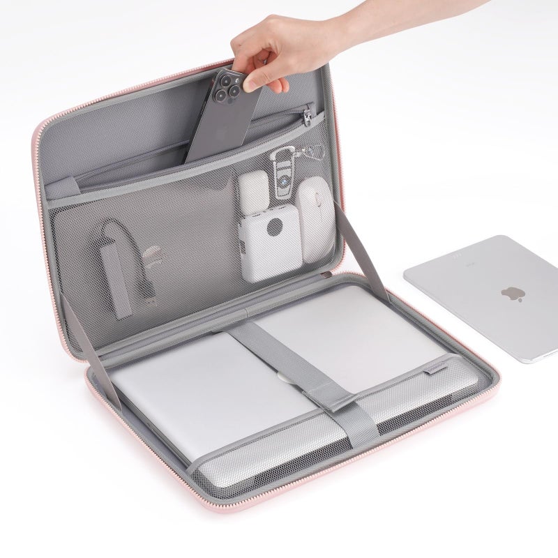 DOMISO 17 inch Laptop Sleeve with Handle Shockproof Waterproof EVA Protective Case for 17.3"" ZBook Fury 17.3 G8/MSI GS73VR Stealth Pro/HP Envy 17/LG Gram 17""/ROG Strix GL702VS  Pink - Image 4